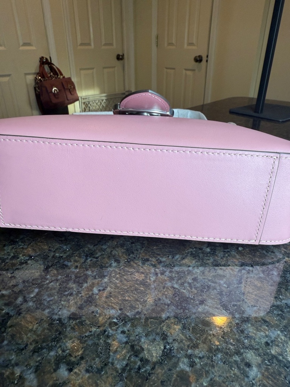 Coach Eliza Rose Pink Leather Shoulder Bag with Silver-Tone Clasp - Picture 14 of 15